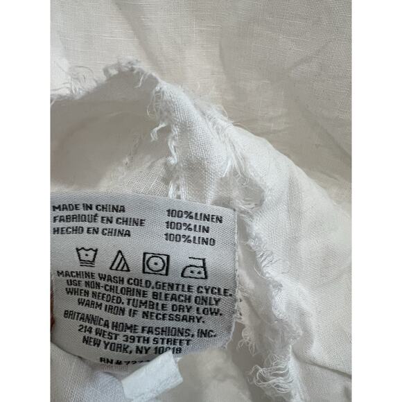 UGG A Pair King White Pillowcases 100% Linen Pillow frayed edge Frill Edge - Picture 6 of 9